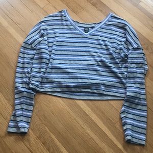 striped cropped long sleeve